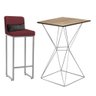 Kit Mesa Bistrô Lucca e 1 Banqueta Lucca Tampo Caramelo Ferro Prata Suede Bordô e Almofada Cinza - A - 1