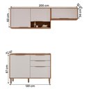 Ver imagem 4 de Kit Armário Aéreo Cozinha Compacta Áurea 200cm e Balcão Cinamomo/branco