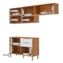 Ver imagem 3 de Kit Armário Aéreo Cozinha Compacta Áurea 200cm e Balcão Cinamomo/branco