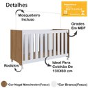 Ver imagem 6 de Berço Infantil com Rodizios La002 Nogal Manchester Branco Comm