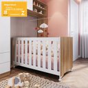 Ver imagem 3 de Berço Infantil com Rodizios La002 Nogal Manchester Branco Comm