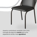 Ver imagem 6 de Conjunto Sala de Jantar Mesa 120x90cm Base Pérola Tampo MDF com Vidro Malibu Preto/Fosco