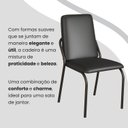 Ver imagem 7 de Conjunto Sala de Jantar Mesa 120x90cm Base Pérola Tampo MDF com Vidro Malibu Preto/Fosco