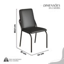 Ver imagem 4 de Conjunto Sala de Jantar Mesa 120x90cm Base Pérola Tampo MDF com Vidro Malibu Preto/Fosco