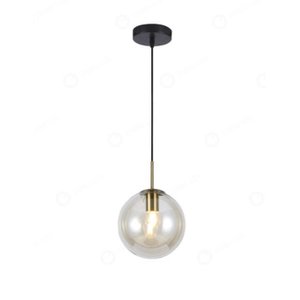 Pendente Globo Esfera de Vidro Âmbar Jabuticaba 20cm