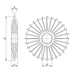Fresa de Ângulo Duplo Simétrico - 90º - 50x14x16x16 - Din 847 - 1322 - 3