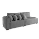 Ver imagem 1 de Sofá Modular Isa 3 Lugares com Chaise 210cm Grafite Linho com Almofadas Soltas Isa Be