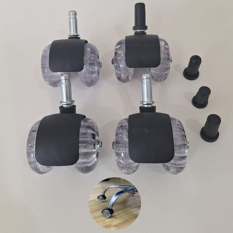 Rodízio de Cadeira Giratório Silicone 50mm C/ Bucha Squadroni 5 Unidades
