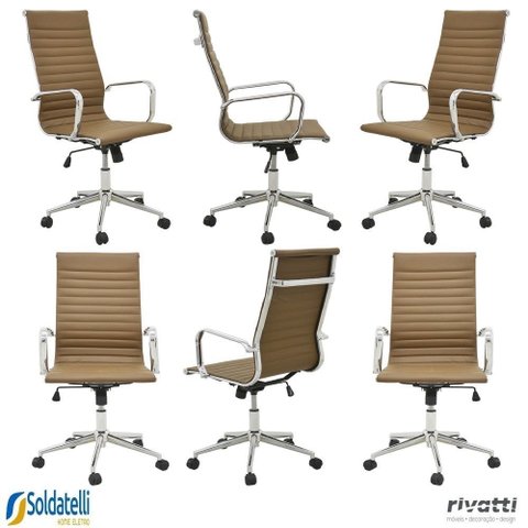 Kit 6 Cadeiras Office Sevilha Pu Alta Várias Cores - Rivatti