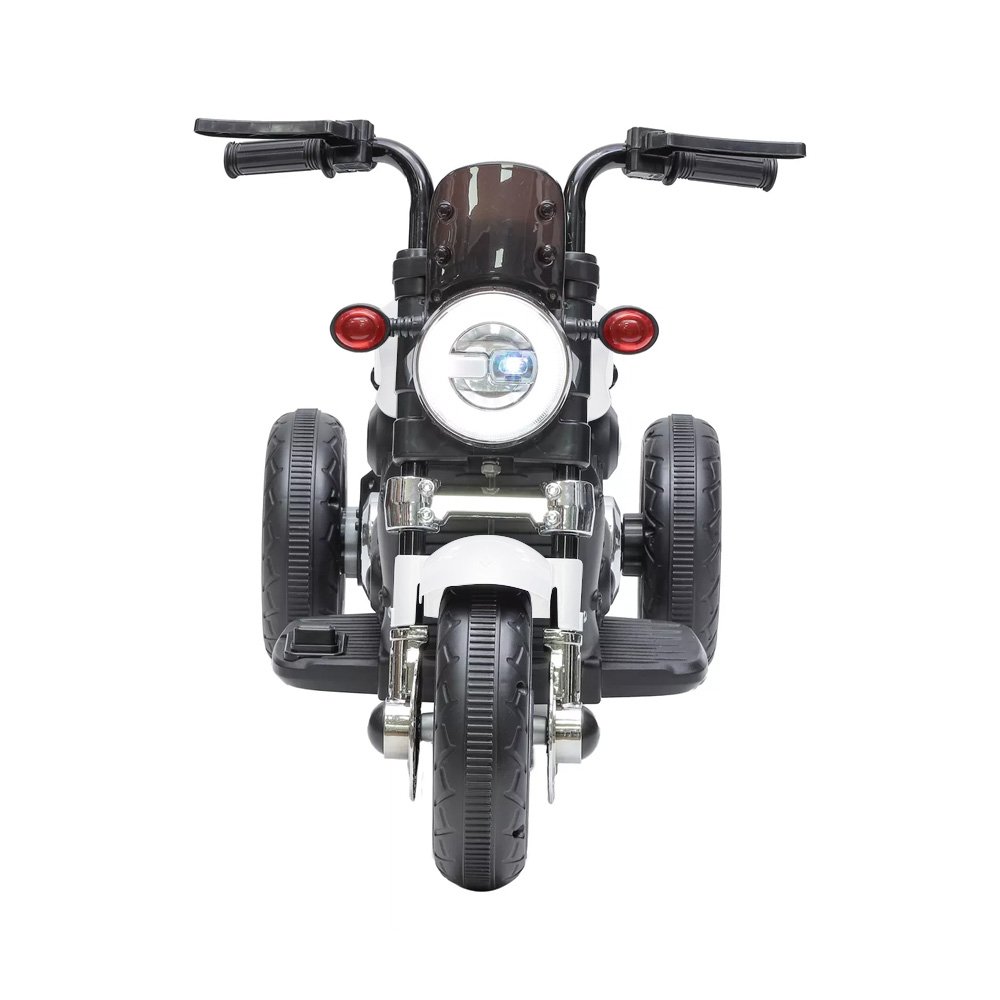 Moto Elétrica Infantil 6v Harley Triciclo Branca Farol de Led e Sons com Música e Buzina - 5