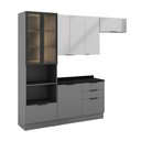 Ver imagem 2 de Cozinha Completa Lumina 7 Portas 4 Gavetas com Vidro Cinza - Telasul