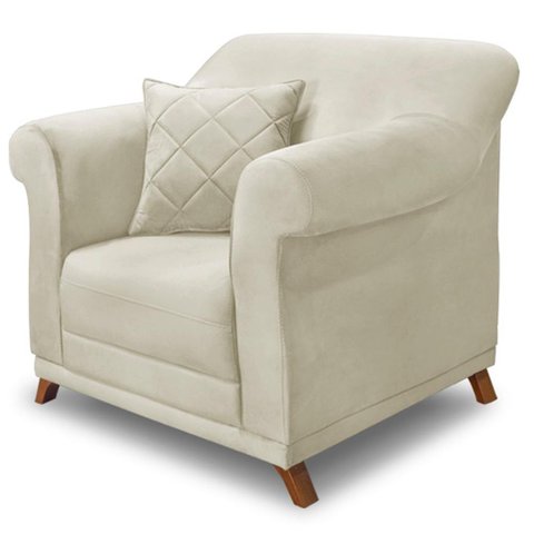 Poltrona Decorativa Retro Polo com Almofada Veludo 2221 Ezz 2221