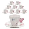 Jogo 10 Xicaras de Chá Porcelana com Pires Borboletas 200ml Wolff - 1