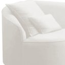 Ver imagem 3 de Divã Recamier Sofá Curvo Sala de Tv e Estar Recepção Inglaterra 180cm Lado Direito Linho Branco