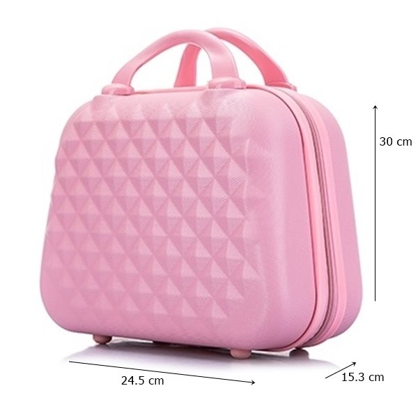 Kit Mala Rodinha + Frasqueira Seanite Diamante P 20" a Bordo - Rosa - 5