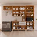 Ver imagem 5 de Cozinha Modulada 4 Peças com Torre Quente para Forno ou Microondas Marrom/Cinamomo/Off White