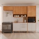 Ver imagem 1 de Cozinha Modulada 4 Peças com Torre Quente para Forno ou Microondas Marrom/Cinamomo/Off White