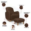 Ver imagem 4 de Poltrona Amamentação Balanço Madeira e Puff Jhessy Suede D03 - D'rossi
