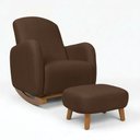 Ver imagem 3 de Poltrona Amamentação Balanço Madeira e Puff Jhessy Suede D03 - D'rossi