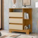 Ver imagem 2 de Cômoda para Quarto 3 Gavetas com Nicho Bliss Carvalho Eco/Off White