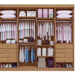 Guarda Roupa 8 Portas e 8 Gavetas Mdf Cinamomo e Off White - 2