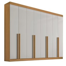Guarda Roupa 8 Portas e 8 Gavetas Mdf Cinamomo e Off White - 1