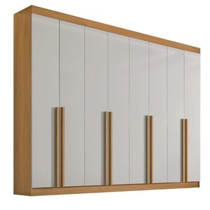 Guarda Roupa 8 Portas e 8 Gavetas Mdf Cinamomo e Off White
