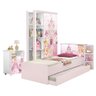 Jogo de Quarto Temático Feminino Infantil 4 Peças - Lara Princesa Rosa J&a Móveis - 2