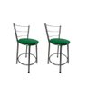 Kit 2 Banqueta Baixa Prata Cozinha Gourmet Americana Bancada - Verde - 1