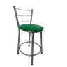 Kit 2 Banqueta Baixa Prata Cozinha Gourmet Americana Bancada - Verde - 2