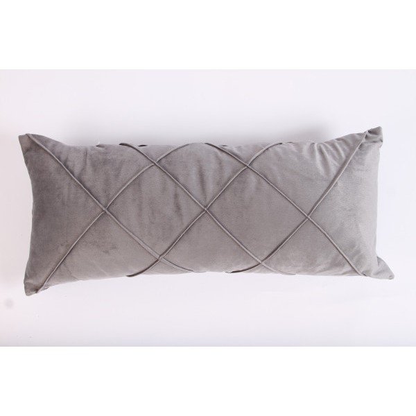 Capa Almofada Retangular Baguete Veludo 30x65 - Cinza Escuro - 4