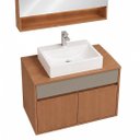 Ver imagem 4 de Conjunto Gabinete de Banheiro Suspenso com LED Llily 70cm