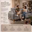 Ver imagem 5 de Sofá Cama Luca 3 Lugares 209cm Cinza Linho Lojas Curitibanas