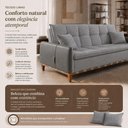 Ver imagem 7 de Sofá Cama Luca 3 Lugares 209cm Cinza Linho Lojas Curitibanas