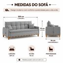 Ver imagem 6 de Sofá Cama Luca 3 Lugares 209cm Cinza Linho Lojas Curitibanas