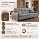 Ver imagem 4 de Sofá Cama Luca 3 Lugares 209cm Cinza Linho Lojas Curitibanas