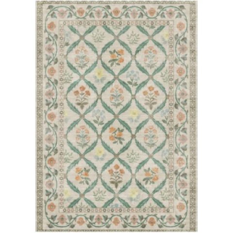 Tapete Egipcio Oushak A003 Verde/Bege 2,00x3,00m Abdalla