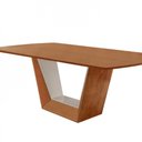 Ver imagem 2 de Mesa para Sala de Jantar Rubi 180cm Moderna Mobília Cinamomo com Off White-cinamomo Imbuia