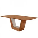Ver imagem 1 de Mesa para Sala de Jantar Rubi 180cm Moderna Mobília Cinamomo com Off White-cinamomo Imbuia