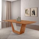 Ver imagem 6 de Mesa para Sala de Jantar Rubi 180cm Moderna Mobília Cinamomo com Off White-cinamomo Imbuia