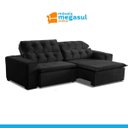 Ver imagem 5 de Sofá Retrátil Reclinável 5 Lugares 270cm com Pillow Veludo Cinza Alasca Megasul