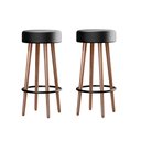 Ver imagem 2 de Kit 02 Banquetas Alta para Cozinha Área Gourmet Berlin Couríssimo Preto - Desk Design