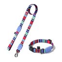 Ver imagem 6 de Coleira Ajustável e Guia para Cães Raios e Listras Violeta - P