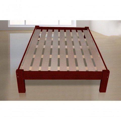 Cama Queen Size Turca Porto de Madeira Maciça Angelim Pedra Tauari Mogno