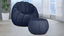 Ver imagem 1 de Kit Poltrona Decorativa C/ Puff Concha Veludo Azul Marinho - Londrilar