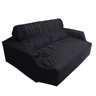 Capa Sofá Retrátil 2 Lugares Elasticada 100% Poliéster Preta - 1
