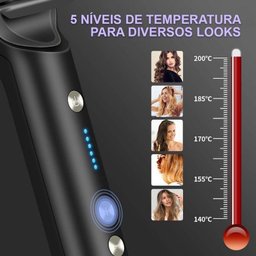 Escova Alisadora 3 em 1 - Secador, Chapinha e Modelador de Cachos Bivolt - 6