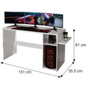 Ver imagem 2 de Mesa Computador Gamer Creta Mavaular Branco