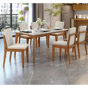 Conjunto Mesa Monalisa com 6 Cadeiras Lady Nesher