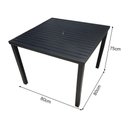 Ver imagem 2 de Mesa Tampo Ripado Quadrada 0.80x0.80m Alumínio Preto